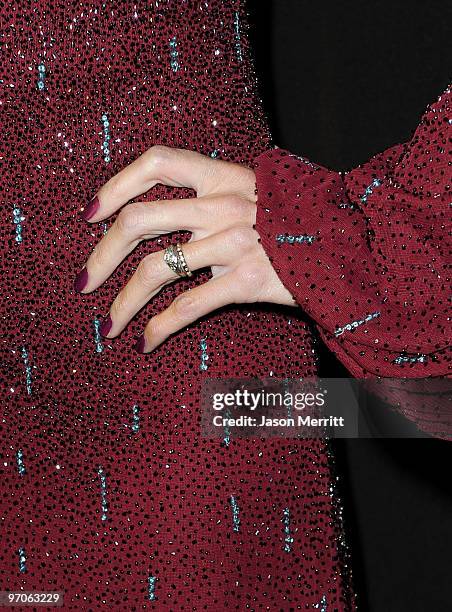 Actress Carrie Preston arrives at the 12th Annual Costume Designers Guild Awards with Presenting Sponsor Swarovski at The Beverly Hilton hotel on...