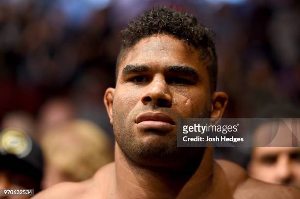 Alistair Overeem prepares to enter the Octagon prior to facing Curtis Blaydes in their heavyweight fight during the UFC 225 event at the United...