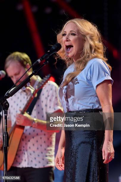 Lee Ann Womack performs onstage during the 2018 CMA Music festival at Nissan Stadium on June 9, 2018 in Nashville, Tennessee.