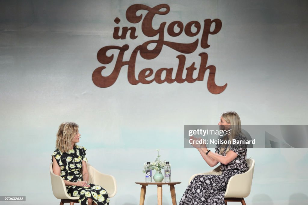 Goop Summit R Meg Ryan and Gwyneth Paltrow speak onstage at the In goop Health ...