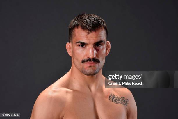 Mirsad Bektic of Bosnia poses for a post fight portrait backstage during the UFC 225 event at the United Center on June 9, 2018 in Chicago, Illinois.