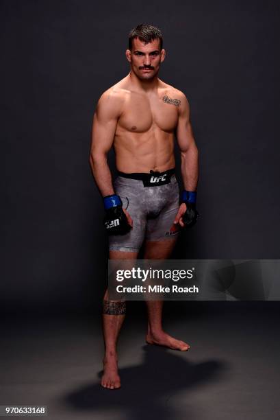 Mirsad Bektic of Bosnia poses for a post fight portrait backstage during the UFC 225 event at the United Center on June 9, 2018 in Chicago, Illinois.