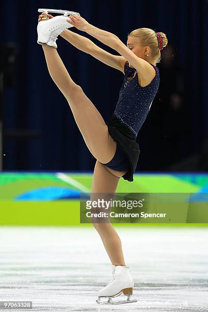 Kiira Korpi of Finland competes in the Ladies Free Skating on day 14 of the 2010 Vancouver Winter Olympics at Pacific Coliseum on February 25, 2010...