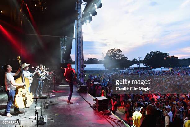 Old Crow Medicine Show performs on Which Stage during day 3 of the 2018 Bonnaroo Arts And Music Festival on June 9, 2018 in Manchester, Tennessee.