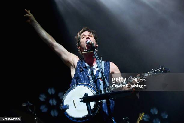Ketch Secor of Old Crow Medicine Show performs on Which Stage during day 3 of the 2018 Bonnaroo Arts And Music Festival on June 9, 2018 in...