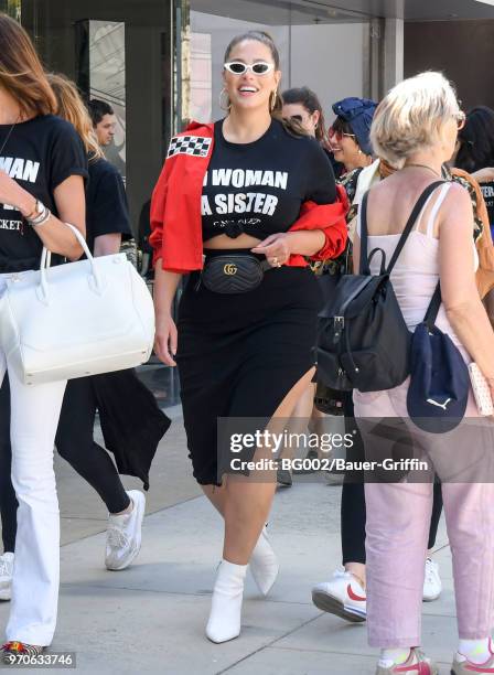 Ashley Graham is seen on June 09, 2018 in Los Angeles, California.