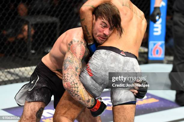 Punk attempts to take down Mike Jackson in their welterweight fight during the UFC 225 event at the United Center on June 9, 2018 in Chicago,...