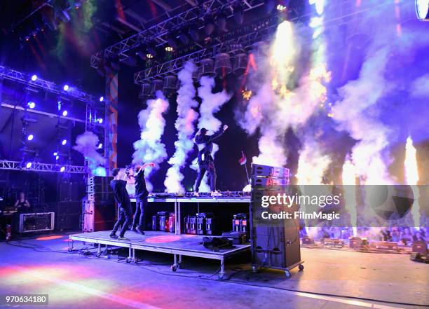 Slander performs onstage at The Other Tent during day 3 of the 2018 Bonnaroo Arts And Music Festival on June 9, 2018 in Manchester, Tennessee.