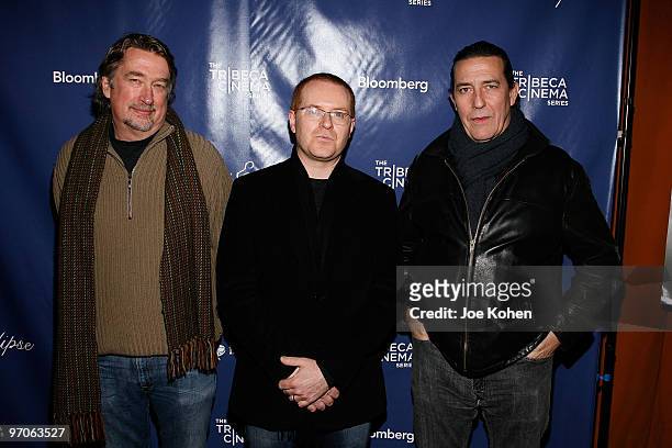 Geoff Gilmore, Conor McPherson and Ciaran Hinds attend "The Eclipse" New York premiere at Tribeca Cinemas on February 25, 2010 in New York City.