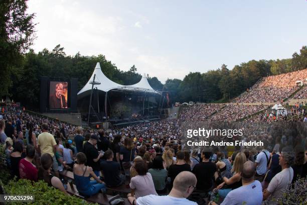 Tocotronic perform live on stage in support of Beatsteaks during a concert at Waldbuehne Berlin on June 9, 2018 in Berlin, Germany.