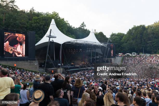 Tocotronic perform live on stage in support of Beatsteaks during a concert at Waldbuehne Berlin on June 9, 2018 in Berlin, Germany.