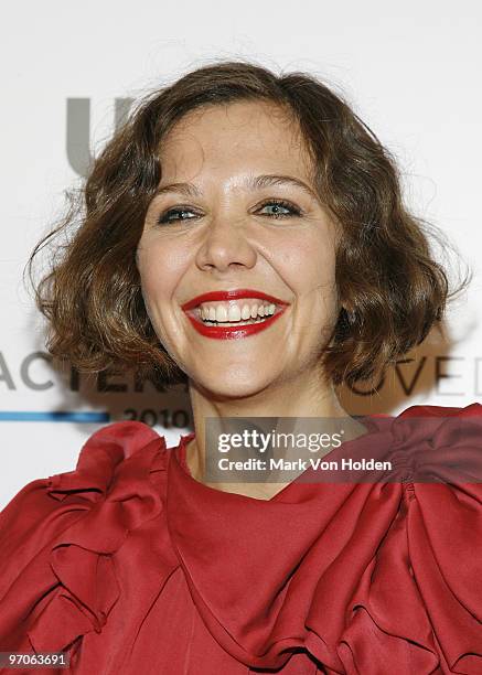 Actress Maggie Gyllenhaal attends the 2nd annual Character Approved Awards cocktail reception at The IAC Building on February 25, 2010 in New York...