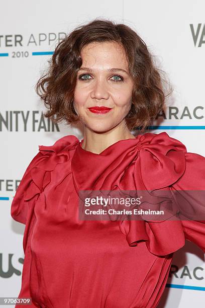 Actress Maggie Gyllenhaal attends the 2nd Annual Character Approved Awards cocktail reception at The IAC Building on February 25, 2010 in New York...