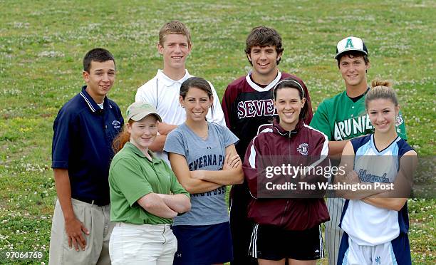 May 2007 CREDIT: Katherine Frey / TWP. Severn, MD. Ann Arundel County All-Extra players of the year NAMES NOT CQ'ed - BACK L-R Josh Eure, South River...