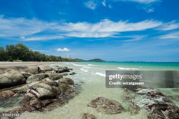 landscape of beautiful sea and beach, this seascape is located in rayong province, thailand. - wiratgasem stock pictures, royalty-free photos & images