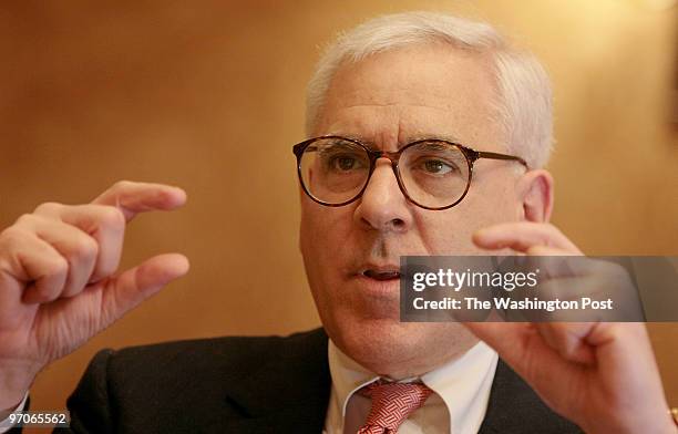 The Ritz Carlton Washington, DC David M. Rubenstein, managing director and co-founder of the Carlyle Group is photographed during an interview at the...