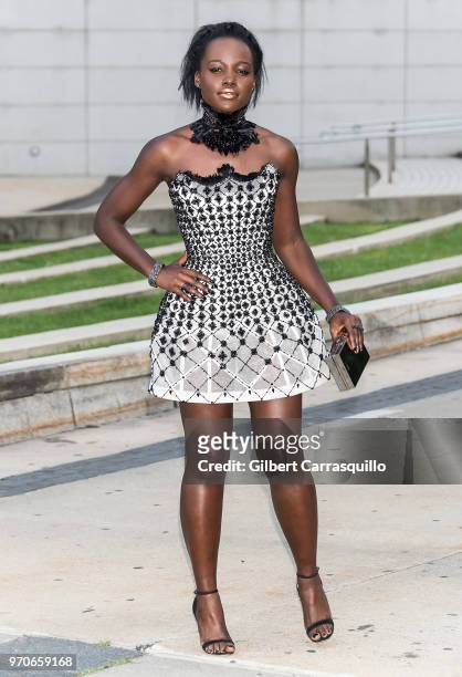 Actress Lupita Nyong'o is seen arriving to the 2018 CFDA Fashion Awards at Brooklyn Museum on June 4, 2018 in New York City.