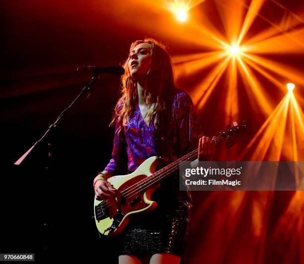 Johanna Soderberg of First Aid Kit performs onstage at This Tent during day 3 of the 2018 Bonnaroo Arts And Music Festival on June 9, 2018 in...