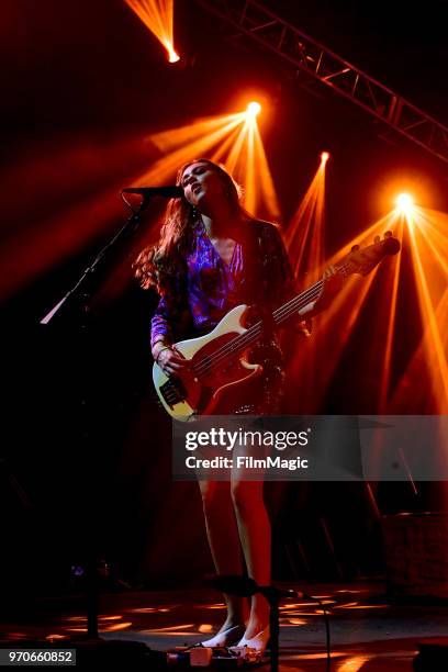 Johanna Soderberg of First Aid Kit performs onstage at This Tent during day 3 of the 2018 Bonnaroo Arts And Music Festival on June 9, 2018 in...