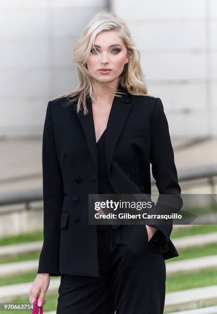 Model Elsa Hosk is seen arriving to the 2018 CFDA Fashion Awards at Brooklyn Museum on June 4, 2018 in New York City.