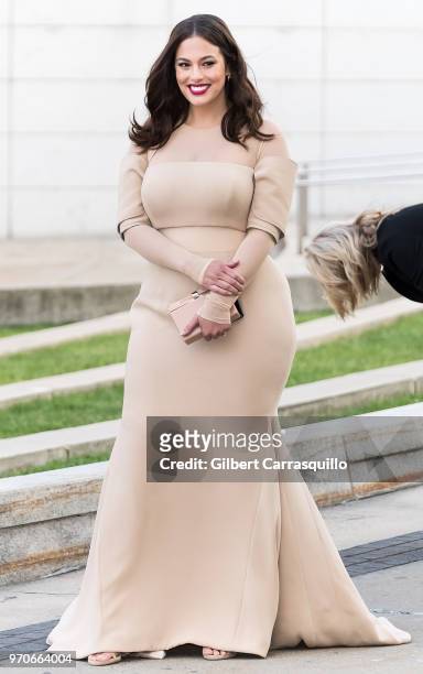 Model Ashley Graham is seen arriving to the 2018 CFDA Fashion Awards at Brooklyn Museum on June 4, 2018 in New York City.