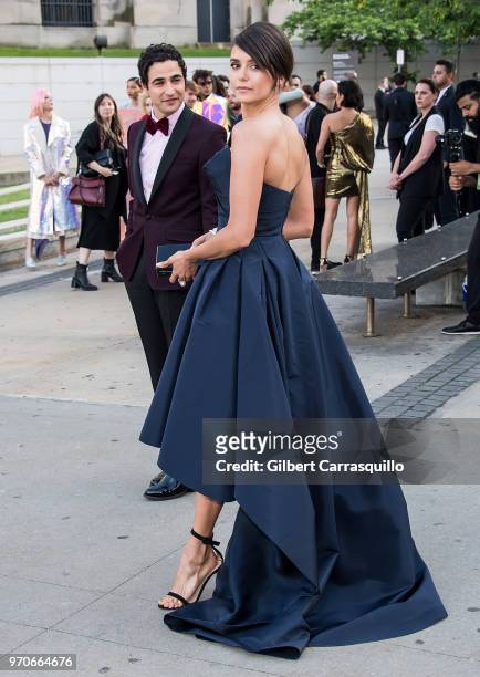 Fashion designer Zac Posen and actress Nina Dobrev are seen arriving to the 2018 CFDA Fashion Awards at Brooklyn Museum on June 4, 2018 in New York...