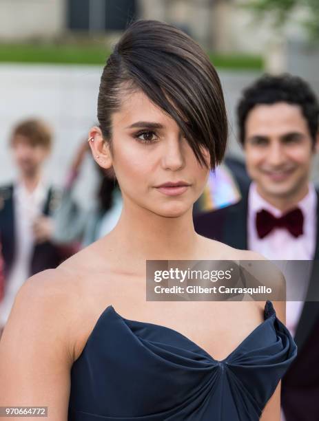 Actress Nina Dobrev is seen arriving to the 2018 CFDA Fashion Awards at Brooklyn Museum on June 4, 2018 in New York City.