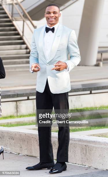 Professional basketball player Russell Westbrook is seen arriving to the 2018 CFDA Fashion Awards at Brooklyn Museum on June 4, 2018 in New York City.