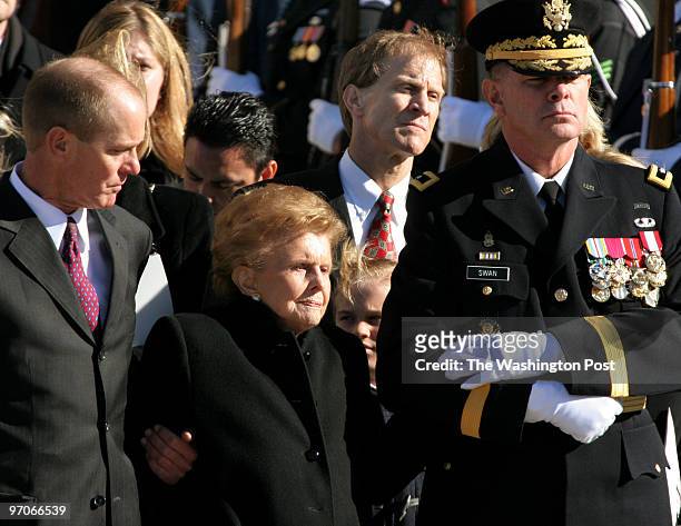 National Cathedral From left, Steven Meigs Ford, Betty Ford, Michael Ford and U.S. Army Major General Guy C. Swan III, commanding general of the U.S....