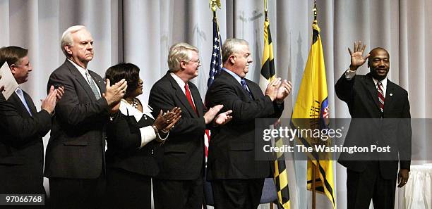 Sm-inaugural Waldorf, Md. #186420 Mark Gail_TWP edited by mg Charles County Commissioner Reuben B. Collins ll waved to the crwod as he was...