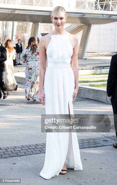 Model Karlie Kloss is seen arriving to the 2018 CFDA Fashion Awards at Brooklyn Museum on June 4, 2018 in New York City.