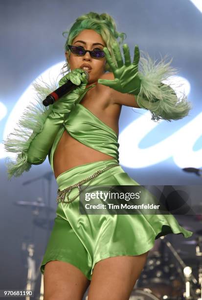 Kali Uchis performs during the 2018 Bonnaroo Music & Arts Festival on June 9, 2018 in Manchester, Tennessee.