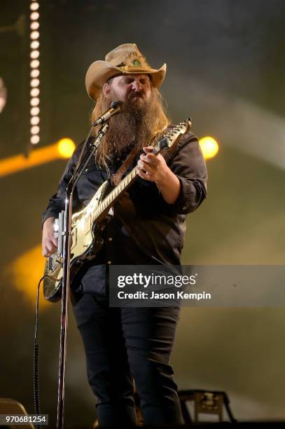 Chris Stapleton performs onstage during the 2018 CMA Music festival at Nissan Stadium on June 9, 2018 in Nashville, Tennessee.