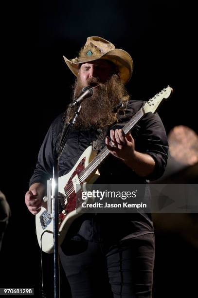 Chris Stapleton performs onstage during the 2018 CMA Music festival at Nissan Stadium on June 9, 2018 in Nashville, Tennessee.