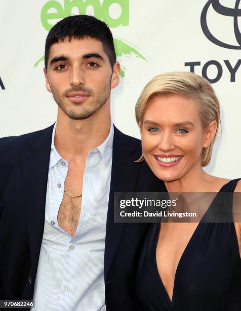 Actress Nicky Whelan and guest attend the 1st Annual Environmental Media Association Honors Benefit Gala at a private residence on June 9, 2018 in...