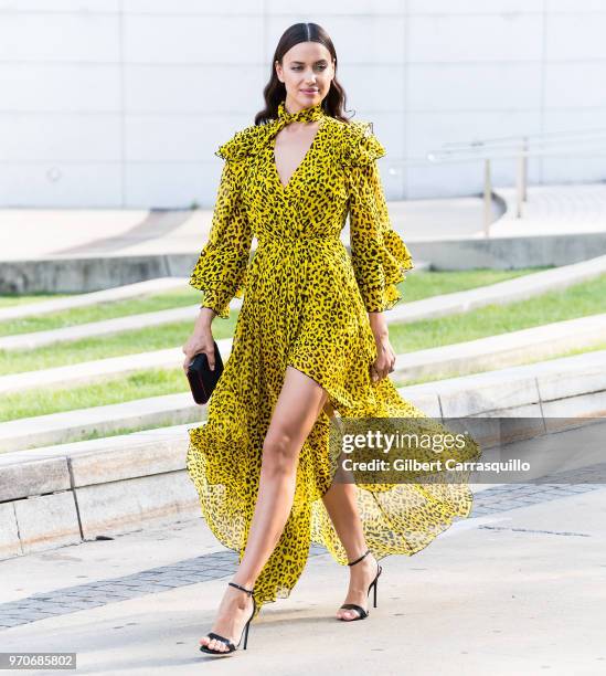 Model Irina Shayk is seen arriving to the 2018 CFDA Fashion Awards at Brooklyn Museum on June 4, 2018 in New York City.