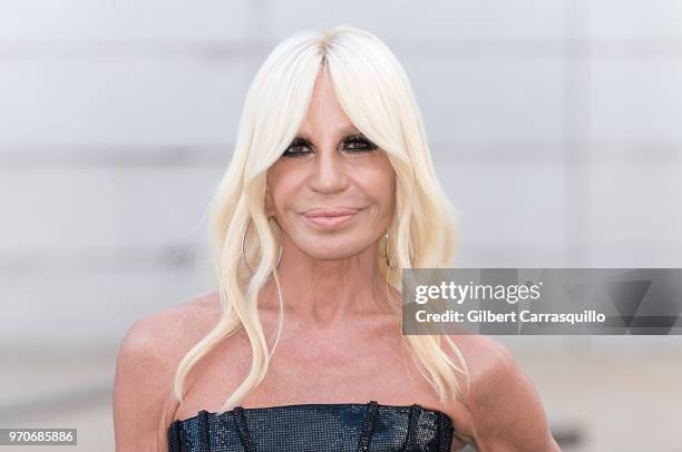 Fashion designer Donatella Versace is seen arriving to the 2018 CFDA Fashion Awards at Brooklyn Museum on June 4, 2018 in New York City.