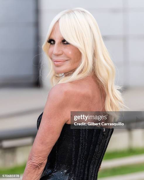 Fashion designer Donatella Versace is seen arriving to the 2018 CFDA Fashion Awards at Brooklyn Museum on June 4, 2018 in New York City.