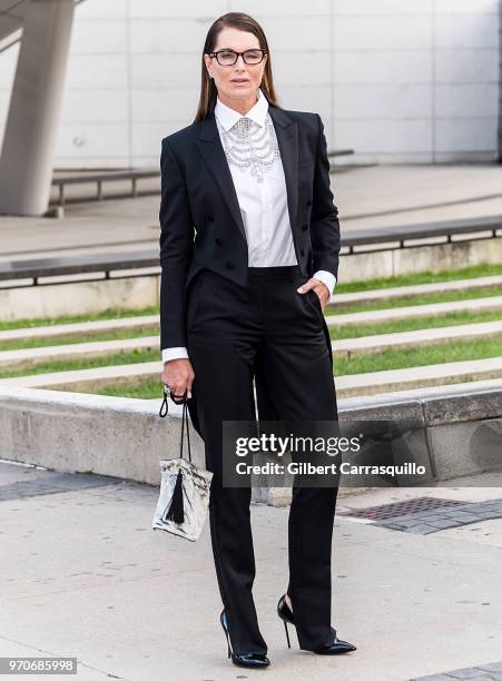 Actress Brooke Shields is seen arriving to the 2018 CFDA Fashion Awards at Brooklyn Museum on June 4, 2018 in New York City.