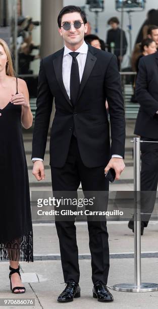 Olympic figure skater Evan Lysacek is seen arriving to the 2018 CFDA Fashion Awards at Brooklyn Museum on June 4, 2018 in New York City.