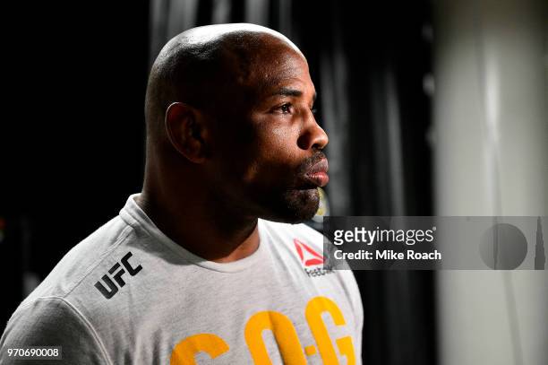 Yoel Romero of Cuba prepares to walk out from backstage prior to facing Robert Whittaker of New Zealand during the UFC 225 event at the United Center...