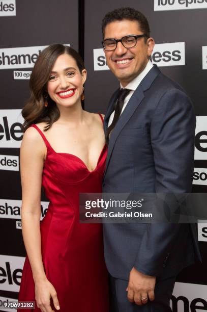 Emmy Rossum and Sam Esmail arrive for Showtime's "Shamelesss" 100 Episode Celebration at DREAM Hollywood on June 9, 2018 in Hollywood, California.