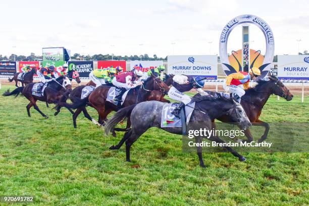 Victory Downs ridden by Cory Parish wins the Murray Downs Swan Hill Cup at Swan Hill Racecourse on June 10, 2018 in Swan Hill, Australia.