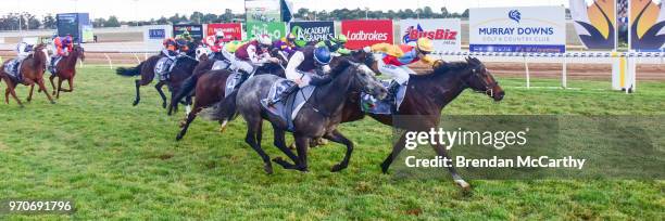 Victory Downs ridden by Cory Parish wins the Murray Downs Swan Hill Cup at Swan Hill Racecourse on June 10, 2018 in Swan Hill, Australia.