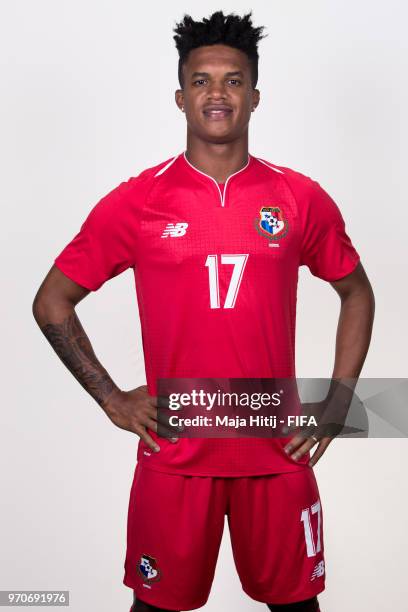 Luis Ovalle of Panama poses for a portrait during the official FIFA World Cup 2018 portrait session at the Saransk Olympic Training Center on June 9,...