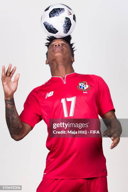 Luis Ovalle of Panama poses for a portrait during the official FIFA World Cup 2018 portrait session at the Saransk Olympic Training Center on June 9,...