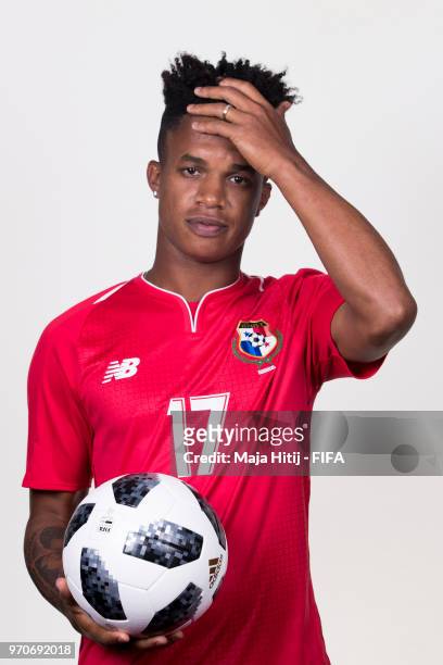 Luis Ovalle of Panama poses for a portrait during the official FIFA World Cup 2018 portrait session at the Saransk Olympic Training Center on June 9,...