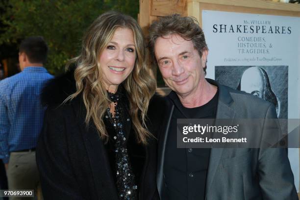 Actors Rita Wilson and Martin Short attend the Opening Night Celebration Of Shakespeare's "Henry IV" at West Los Angeles VA Campus/Japanese Garden on...