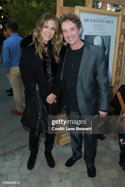 Actors Rita Wilson and Martin Short attend the Opening Night Celebration Of Shakespeare's "Henry IV" at West Los Angeles VA Campus/Japanese Garden on...