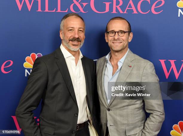 Co-creators/executive producers David Kohan and Max Mutchnick arrive at NBC's "Will & Grace" FYC Event at the Harmony Gold Theatre on June 9, 2018 in...